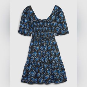 Gap Puff Sleeve Smocked Floral Mini Dress